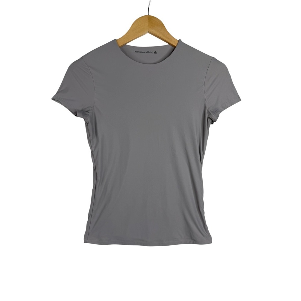 Abercrombie & Fitch Short Sleeve Fitted Shirt size Small Gray